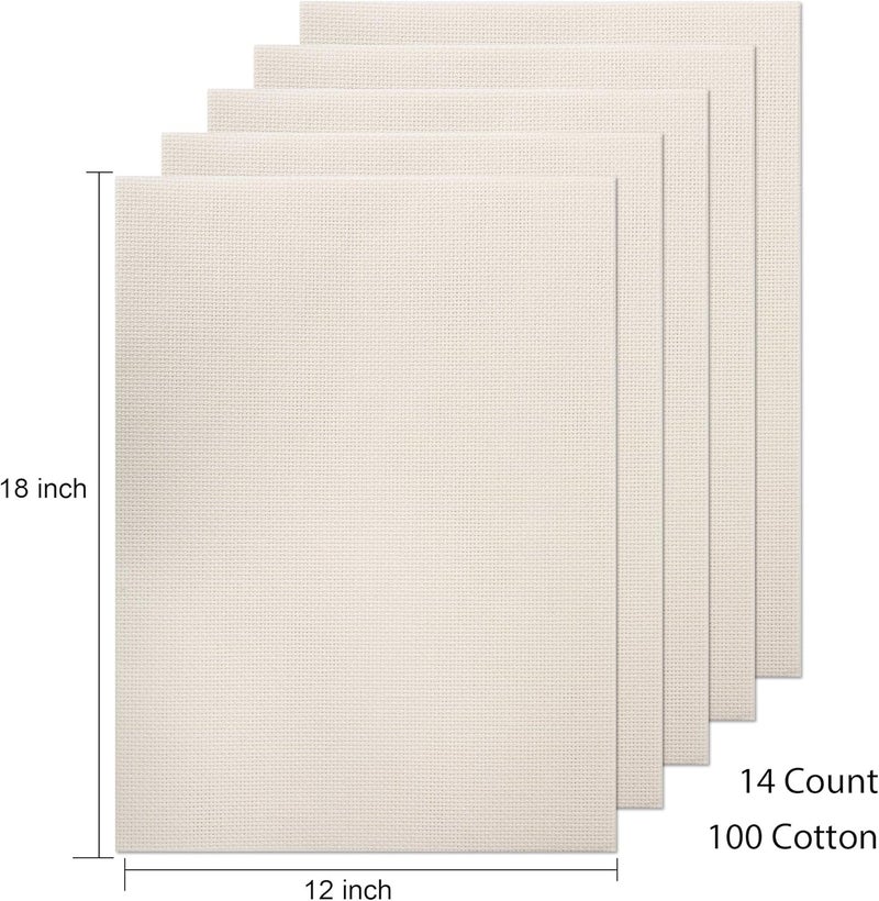 Donmon Aida Cloth 14 Count Cross Stitch Fabric,12×18inch,5Pcs (Rice) - Image 4